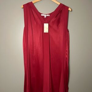 Max Studio Vibrant Red V-Neck Blouse